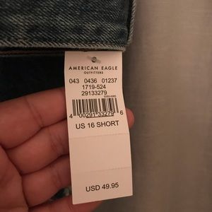 American Eagle cropped & distressed mom jeans.